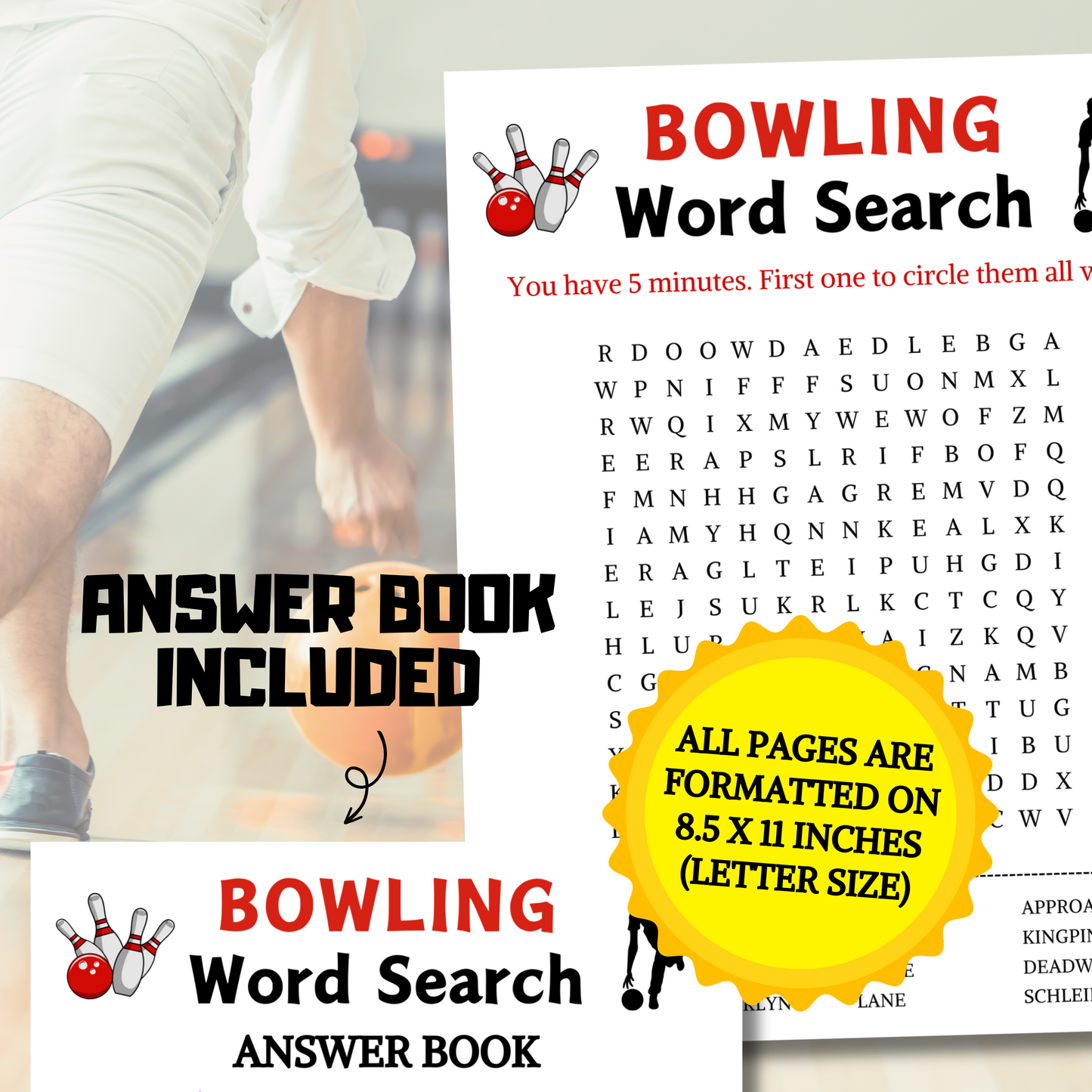 Bowling Word Search Game | Bowling Word Find Game