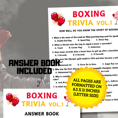 Boxing Games Bundle | Printable Boxing Team Party Game