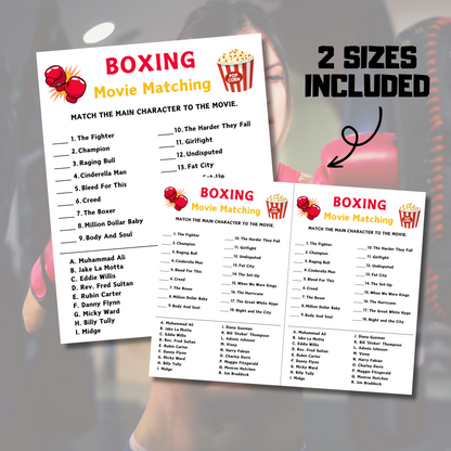 Boxing Movie Matching Game | Boxing Movie Match Up Trivia Game