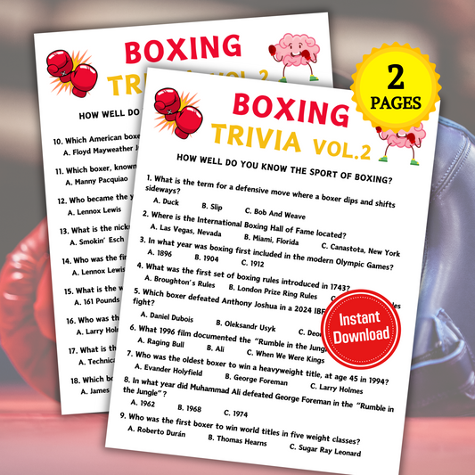 Boxing Trivia Game Vol.2 | Boxing Knowledge Quiz Game