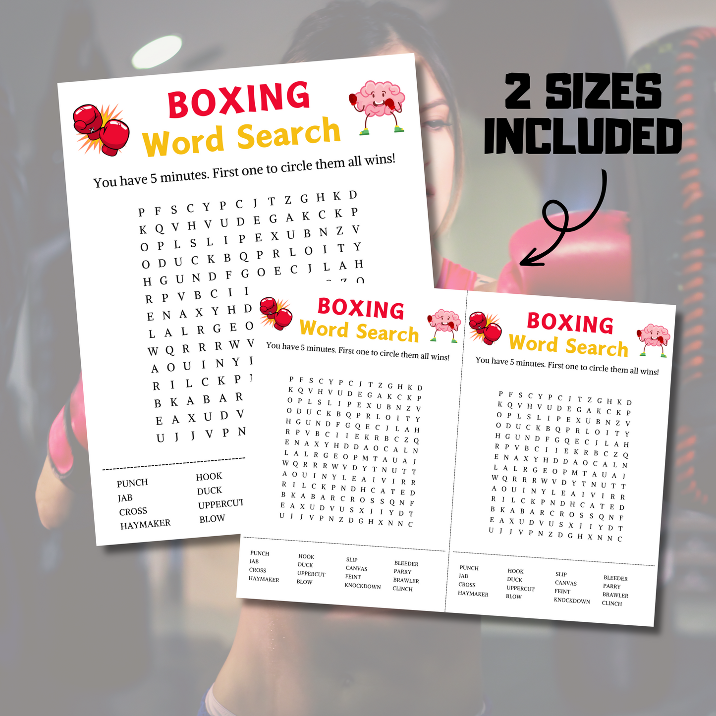 Boxing Word Search Game | Boxing Word Find Game