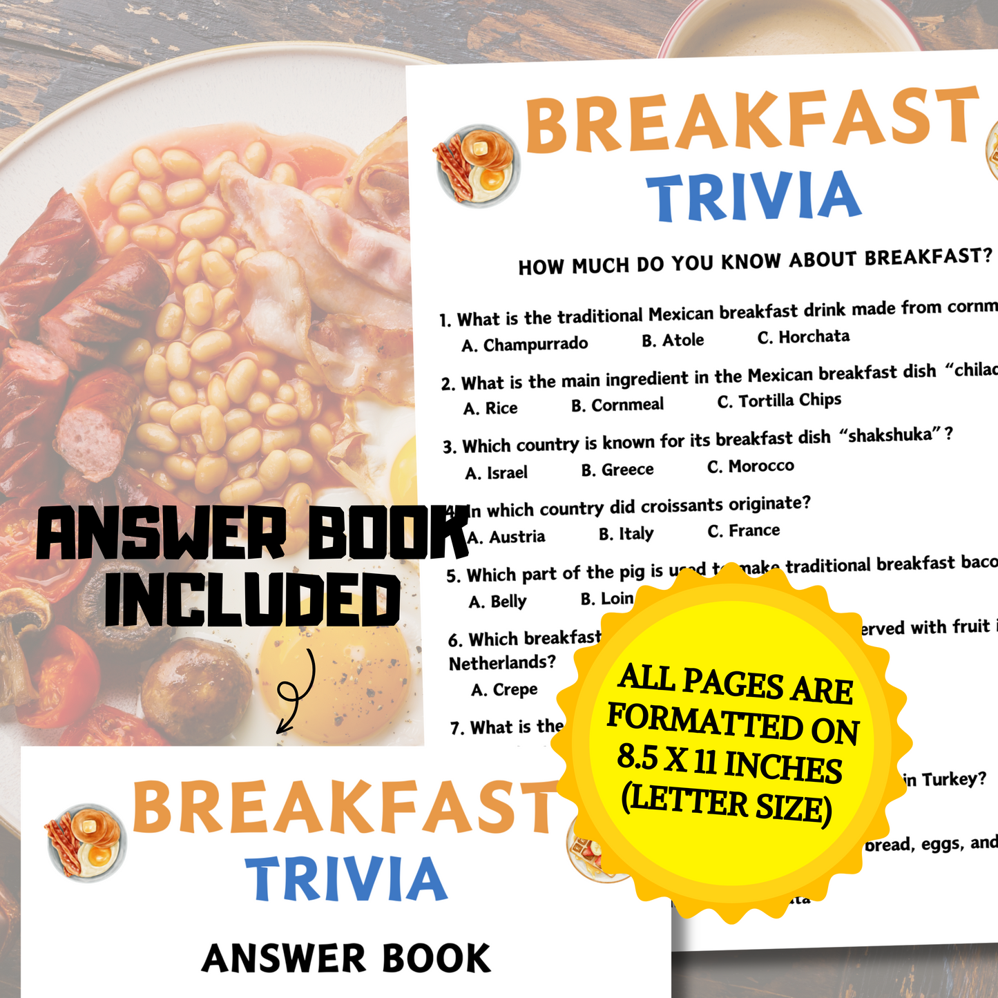 Breakfast Trivia Game | Breakfast Knowledge Quiz Game