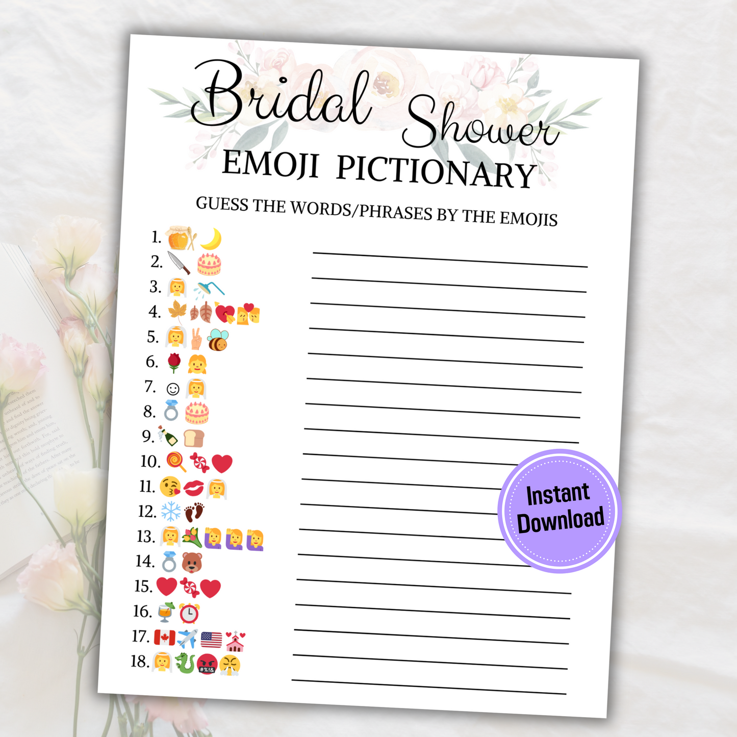 Bridal Shower Emoji Pictionary Game | Wedding Emoji Bridal Shower Game – Funny Print For You bridal-shower-emoji-pictionary-game-wedding-emoji-bridal-shower-game-funny-print-for-you