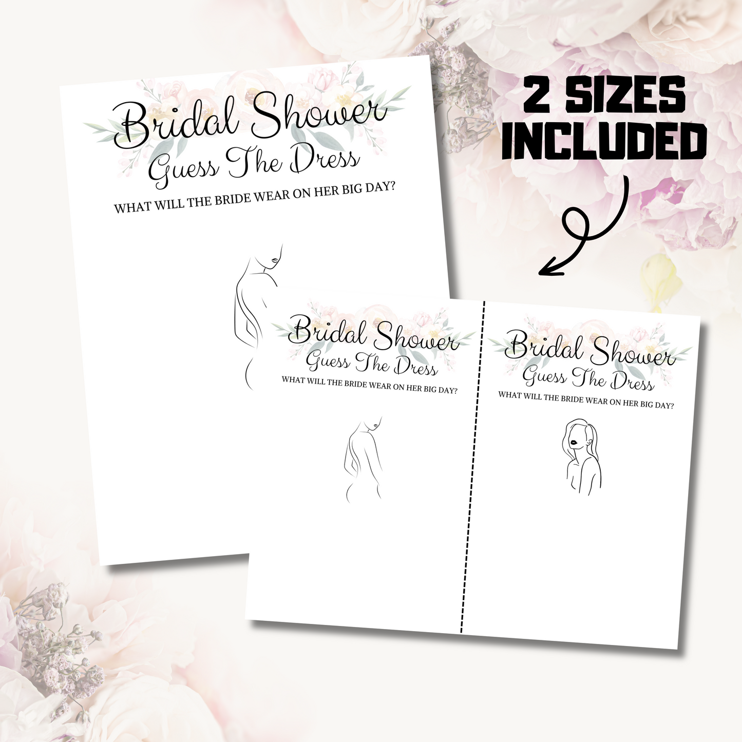 Bridal Shower Guess The Dress Game | Elegant Minimalist Bridal Shower