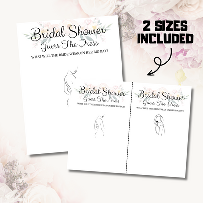 Bridal Shower Guess The Dress Game | Elegant Minimalist Bridal Shower