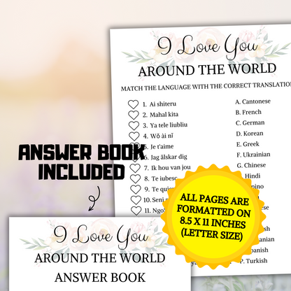 Bridal Shower I Love You Around The World Game | Simple Bridal Shower Games
