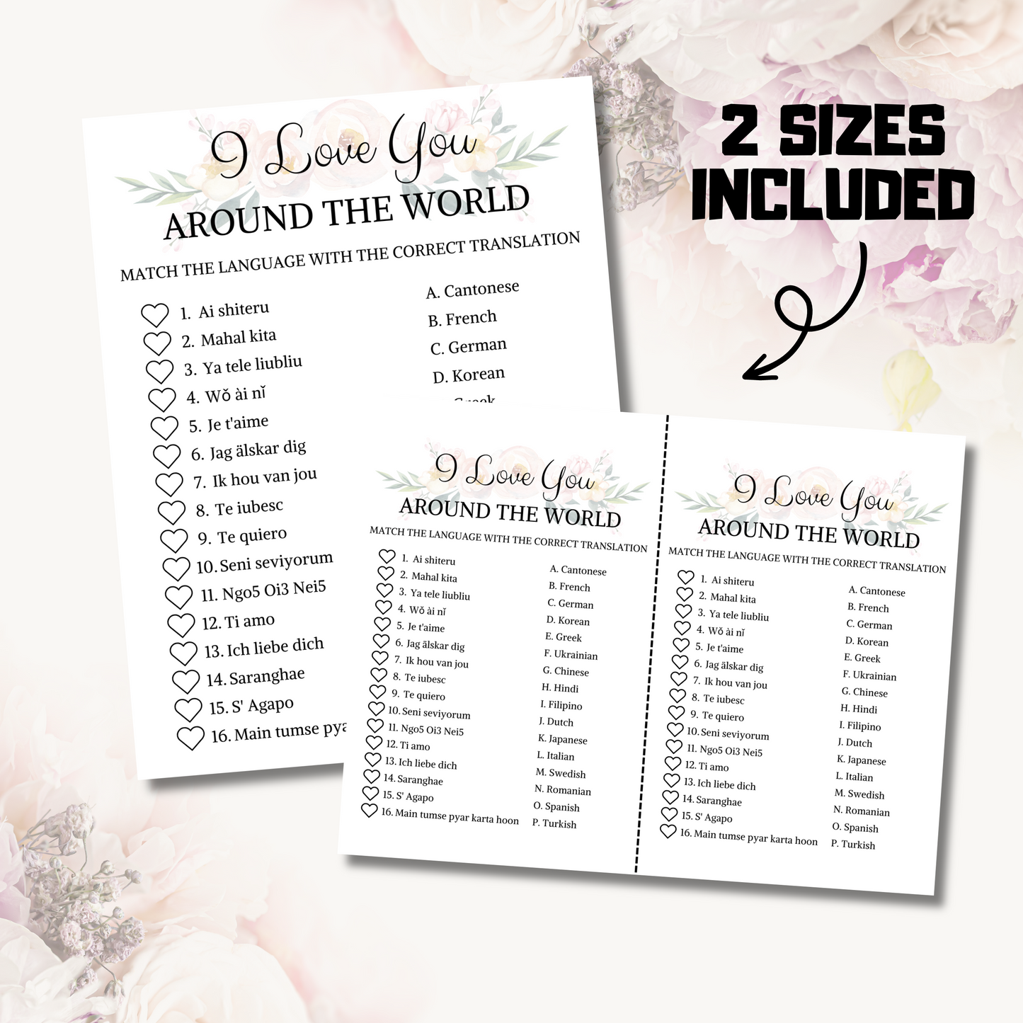 Bridal Shower I Love You Around The World Game | Simple Bridal Shower Games