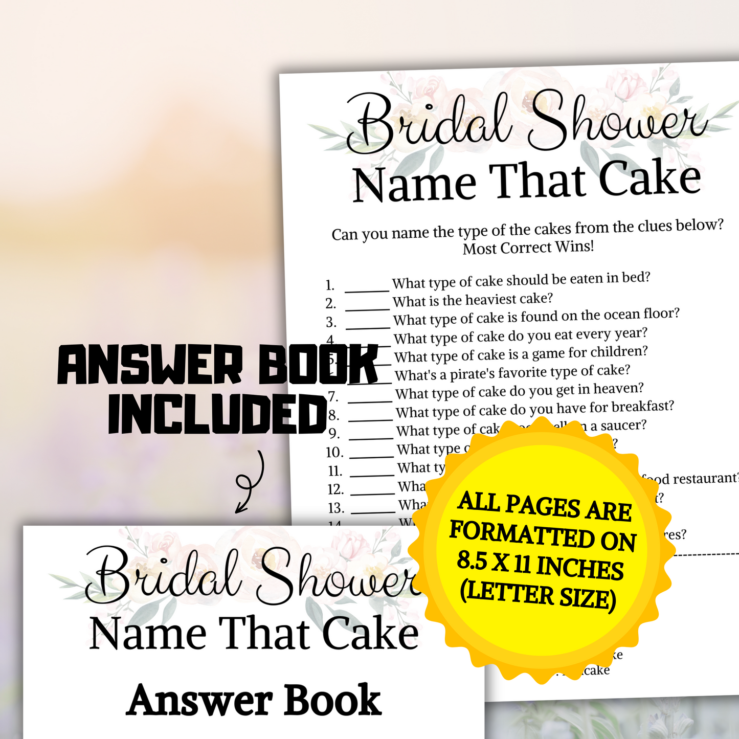 Bridal Shower Name That Cake Game | Guess The Cake Name