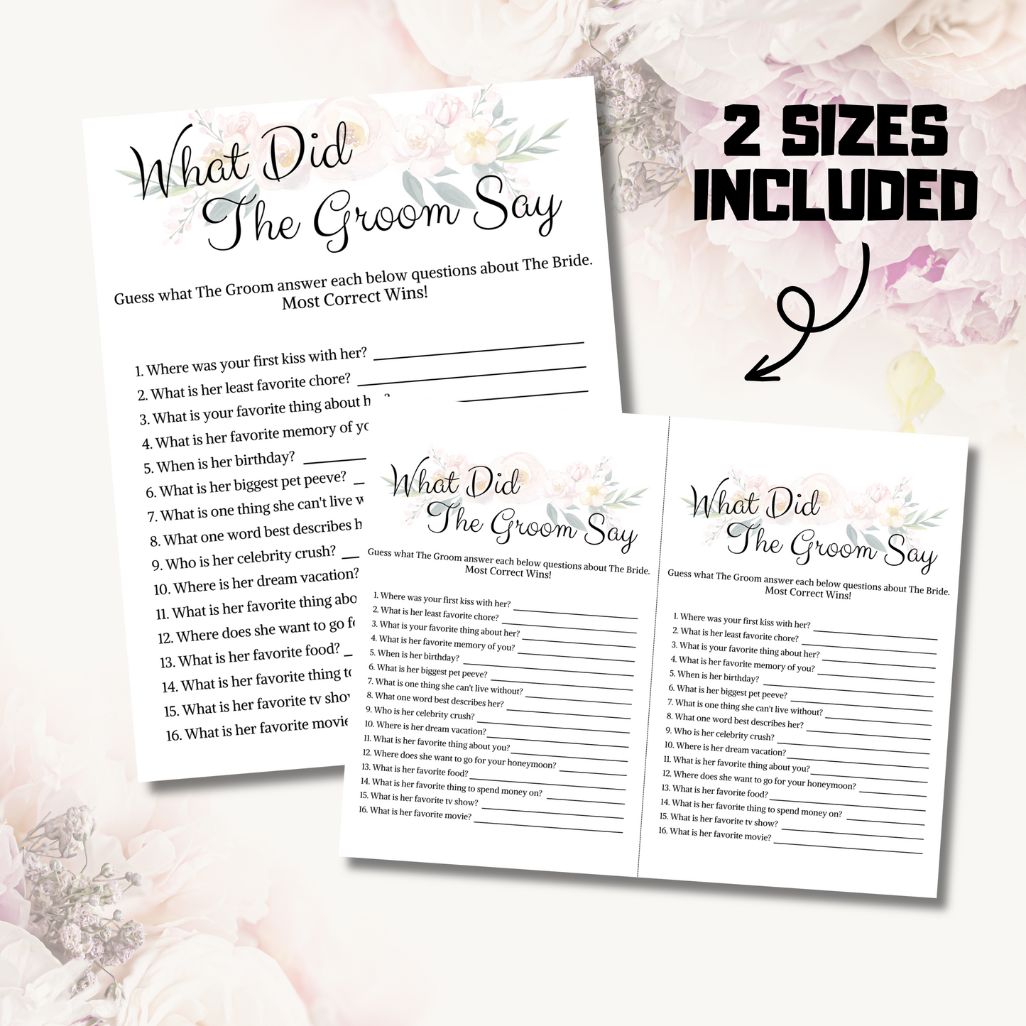 Bridal Shower What Did The Groom Say | Groom Trivia