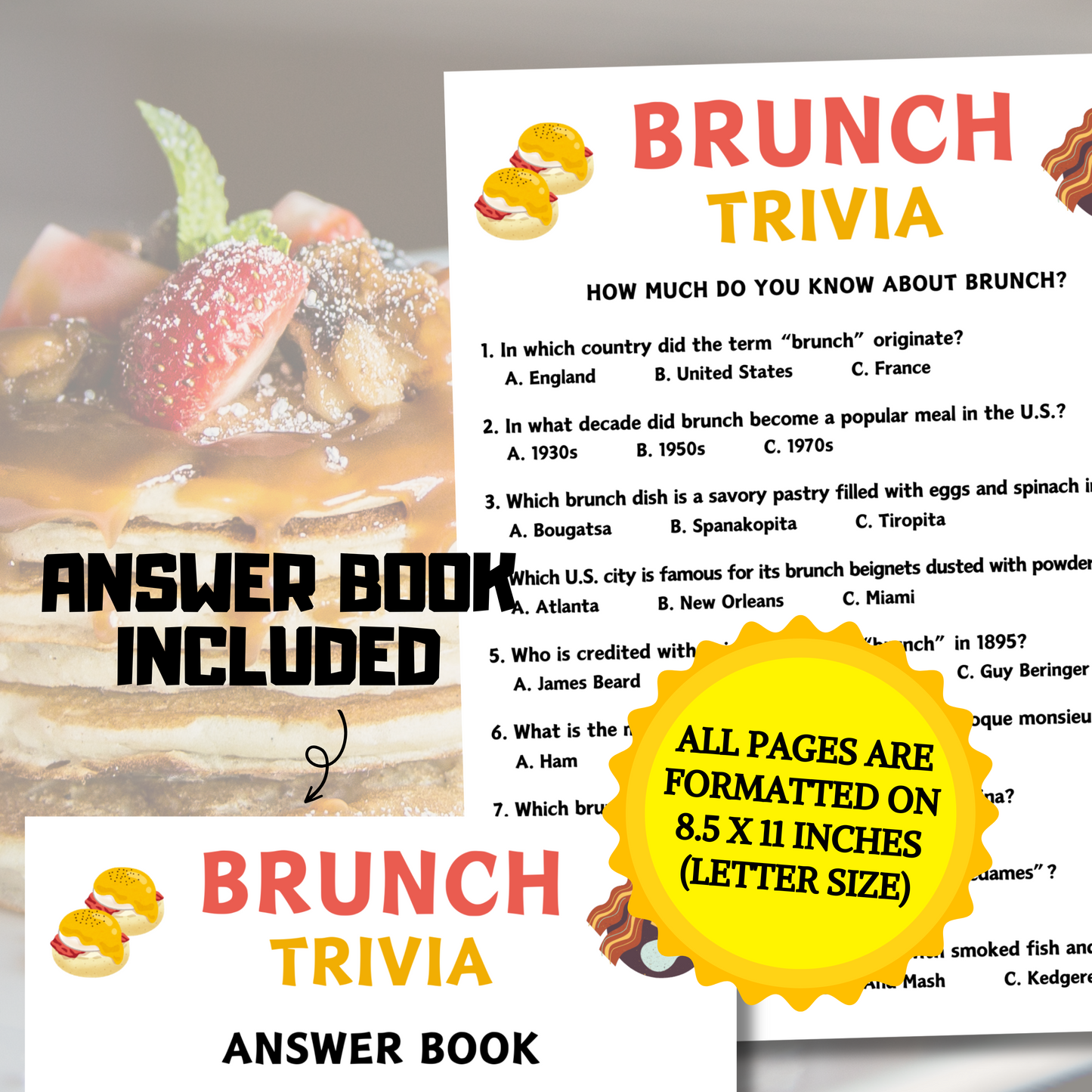 Brunch Trivia Game | Brunch Knowledge Quiz Game
