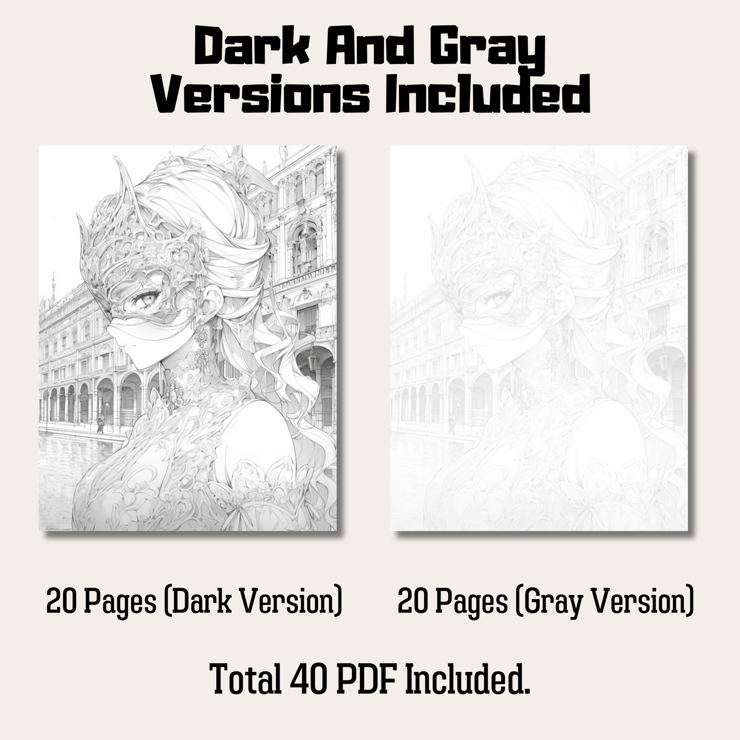 Carnival of Venice Coloring Book 1: Carnival of Venice Dark And Gray Versions Demo