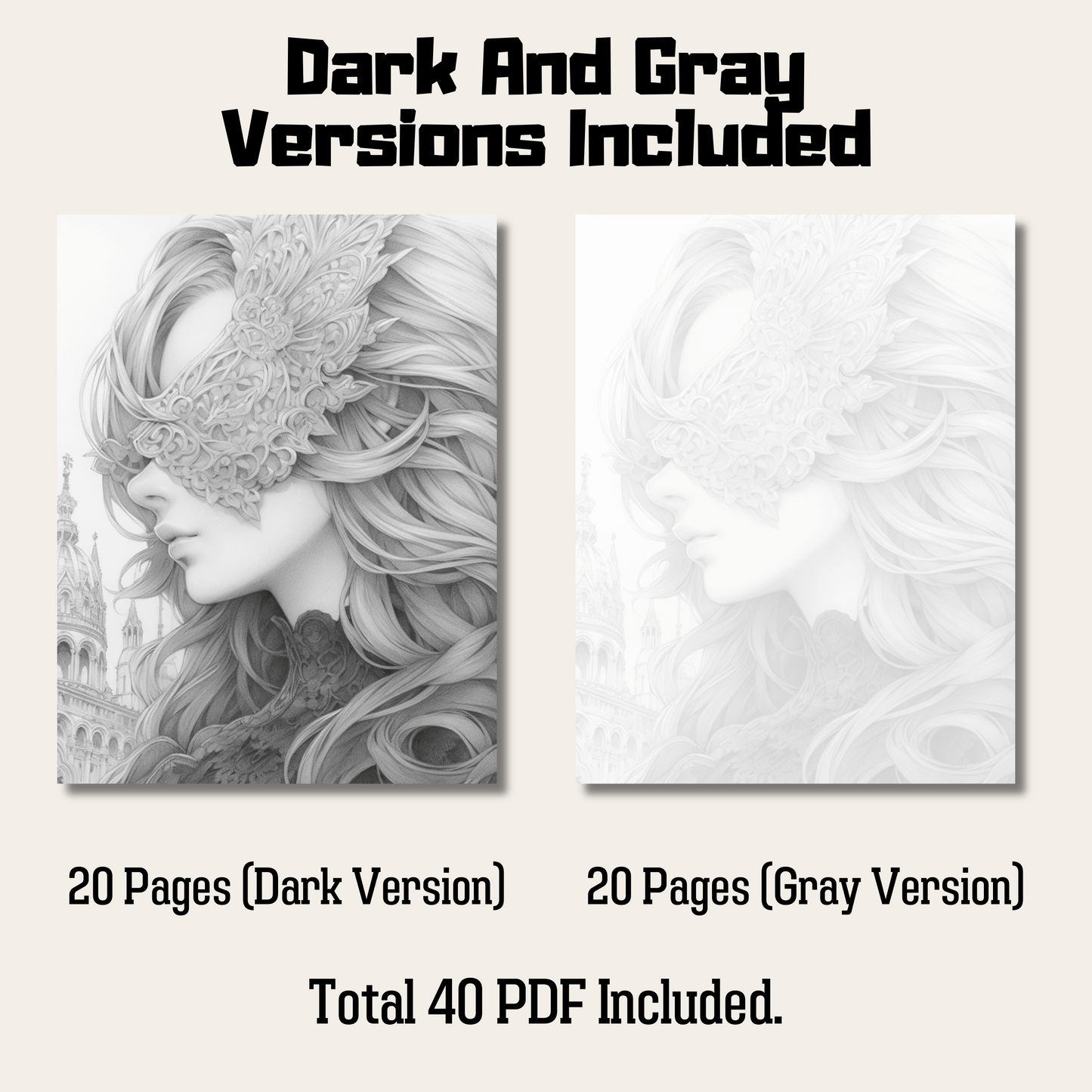 Carnival of Venice Coloring Book 2: Carnival of Venice Dark And Gray Versions Demo