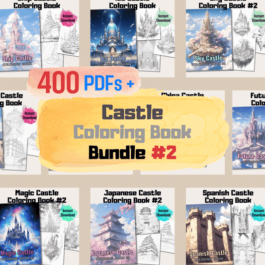 Ultimate Castle Coloring Book Bundle, 400 Pages of Fun and Relaxation