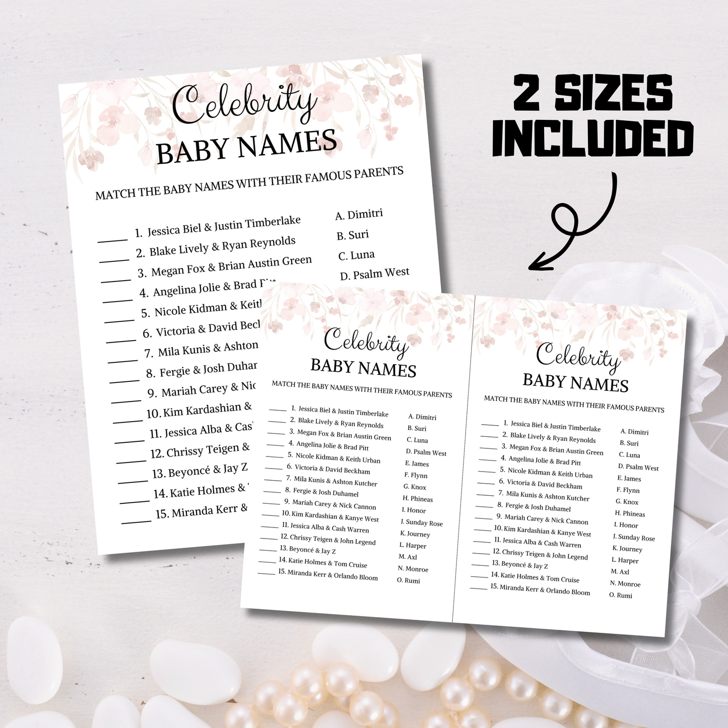 Celebrity Baby Names Baby Shower Game | Guess Celebrity Baby