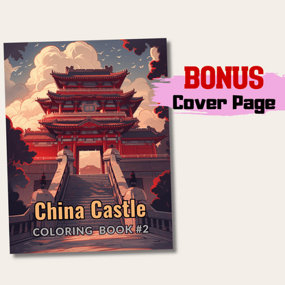 Chinese Castle Coloring Book, Immersive Journey into Historic Architecture