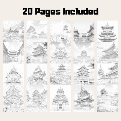 Chinese Castle Coloring Book, Immersive Journey into Historic Architecture