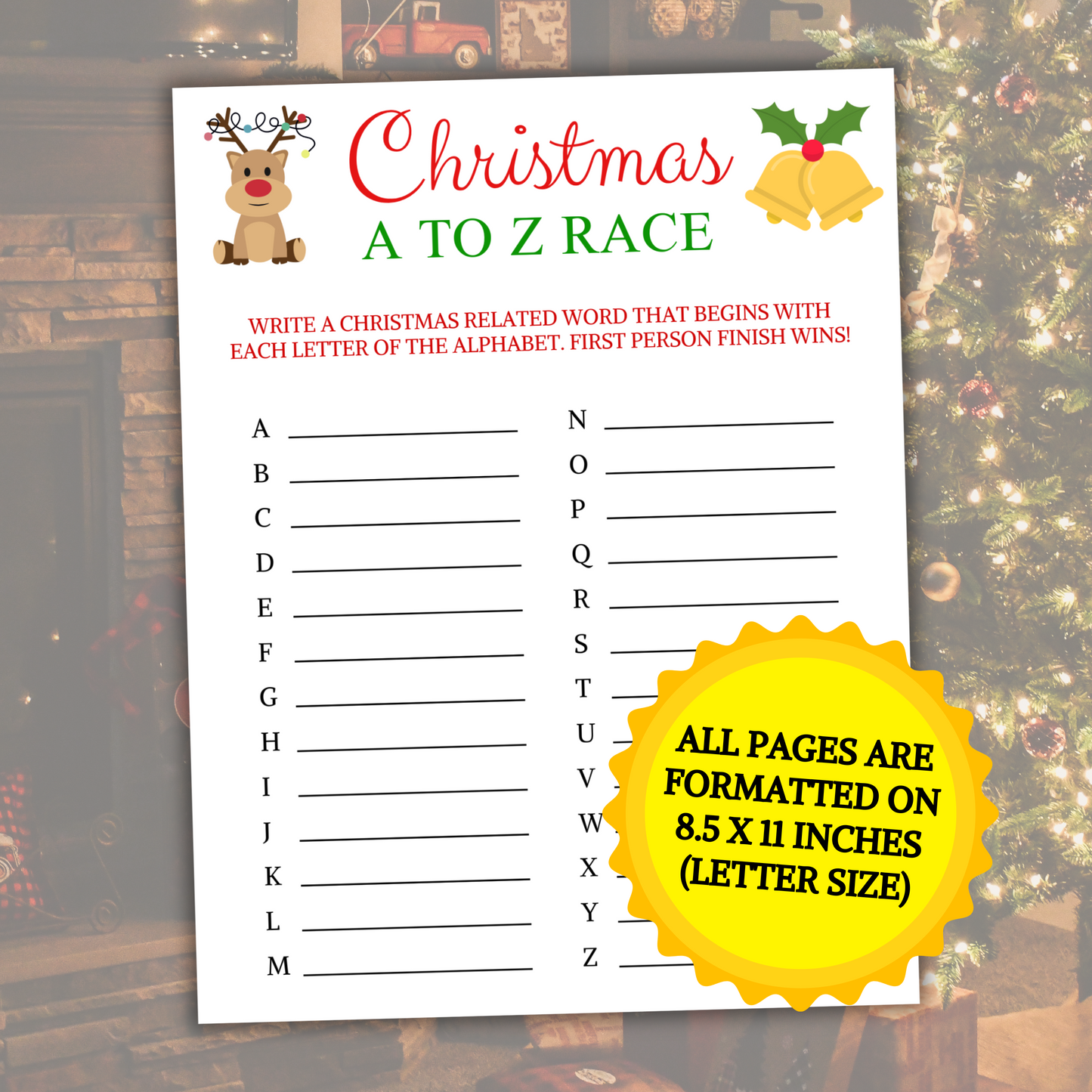 Christmas A To Z Race Game | Christmas ABC Game