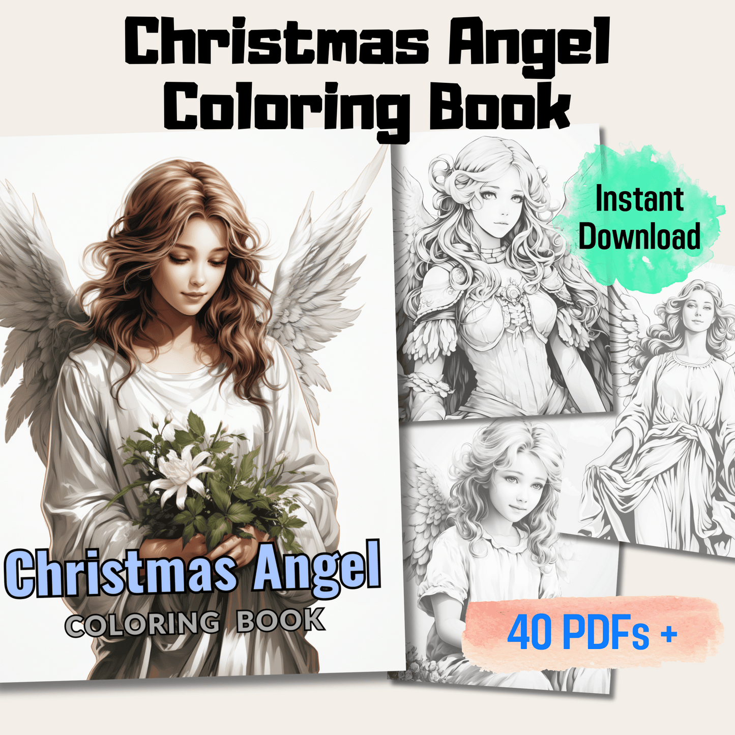 Christmas Angel Coloring Book, Delightful Holiday Designs for All Ages