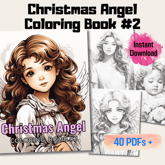 20 Pages Christmas Angel Coloring Book, Festive Holiday Designs for All Ages