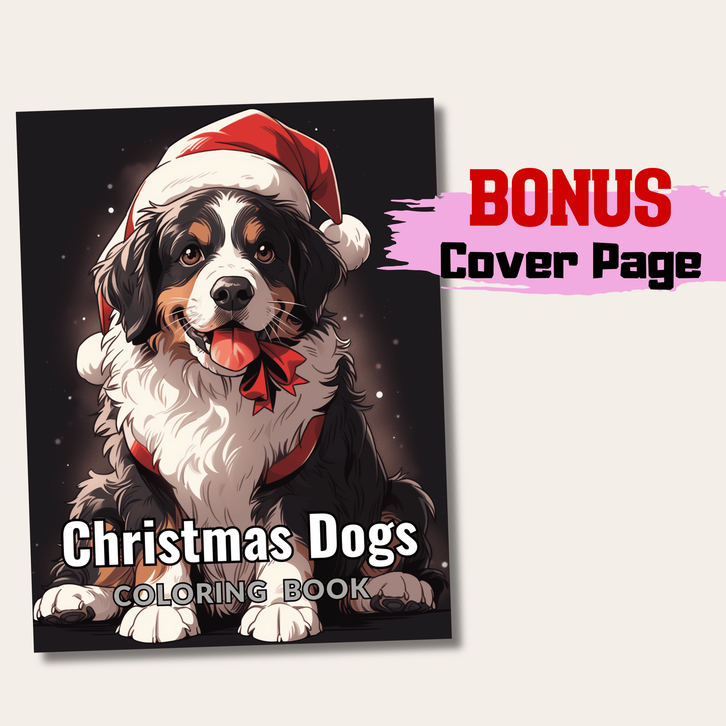 Christmas Dogs Coloring Book, 20 Pages Festive Canine Art for Relaxation and Joy