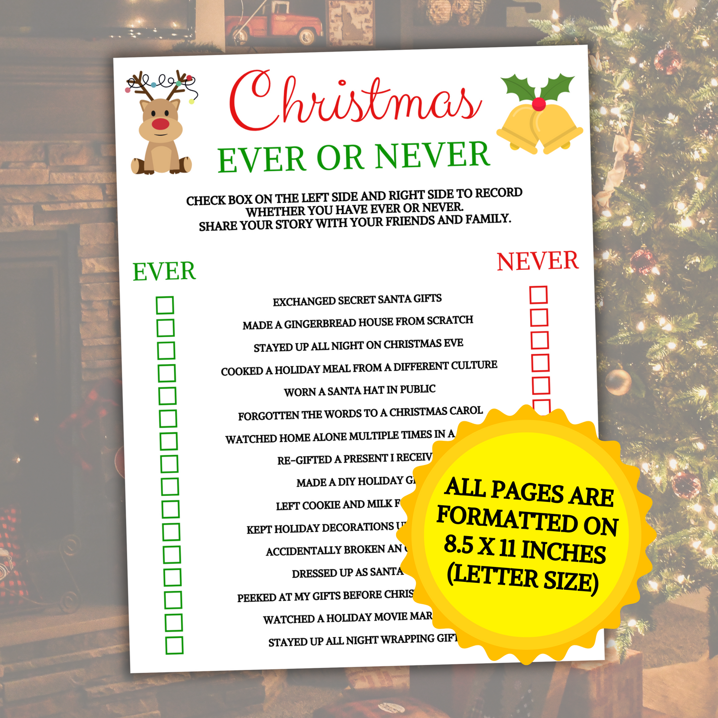 Christmas Ever Or Never Game | Christmas Party Never Have I Ever Game