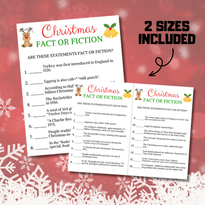 Christmas Fact Or Fiction Game | Christmas True Or False Game