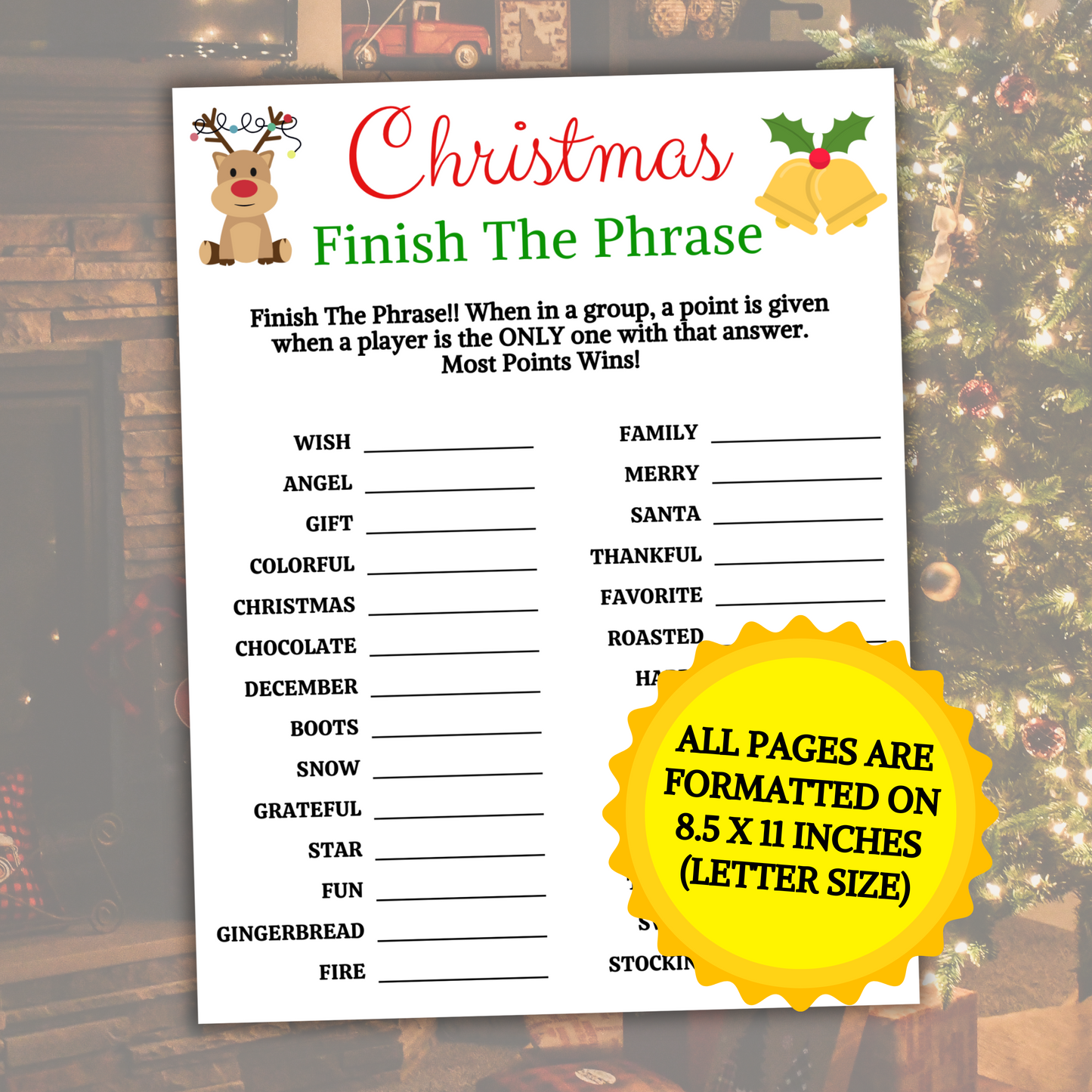 Christmas Finish The Phrase Game | Christmas Think Fast Game