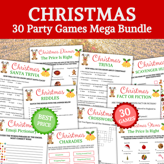 Christmas Games Bundle | 30 Party Games MEGA Bundle