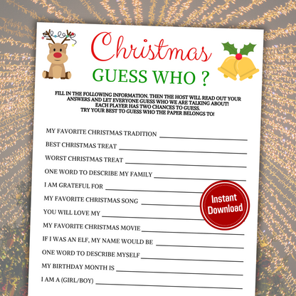 Christmas Guess Who Game | Christmas Who Am I Game