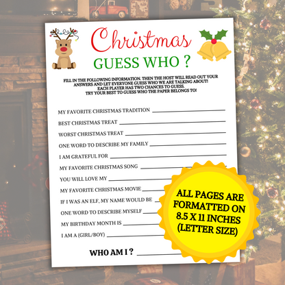 Christmas Guess Who Game | Christmas Who Am I Game