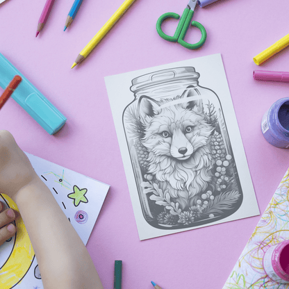 Christmas In a Jar Coloring Book, 20 Christmas In a Jar Grayscale Coloring Pages for All Ages