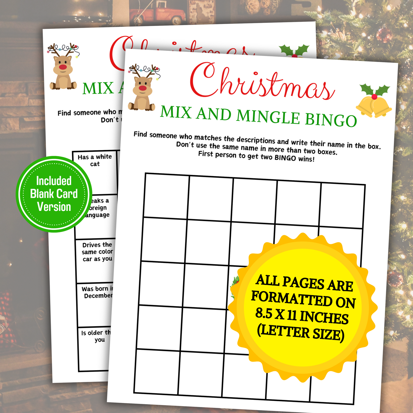 Christmas Mix and Mingle Bingo | Christmas Find the Guest Bingo