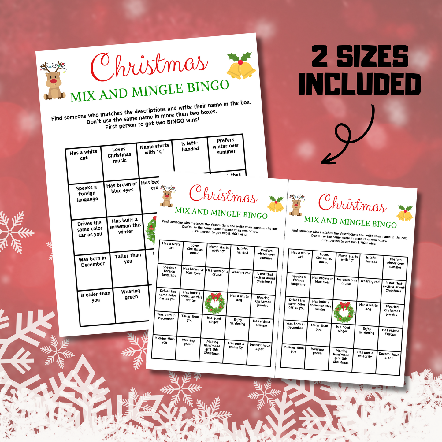 Christmas Mix and Mingle Bingo | Christmas Find the Guest Bingo