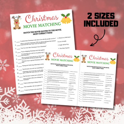 Christmas Movie Matching Game | Christmas Movie Quote Match Game