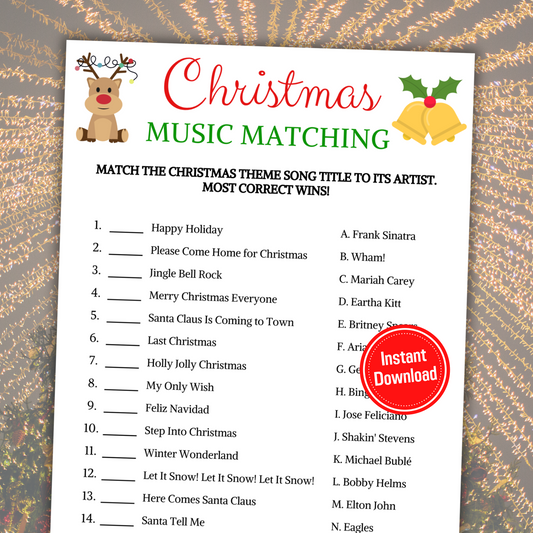 Christmas Music Matching Game | Christmas Song Match Game