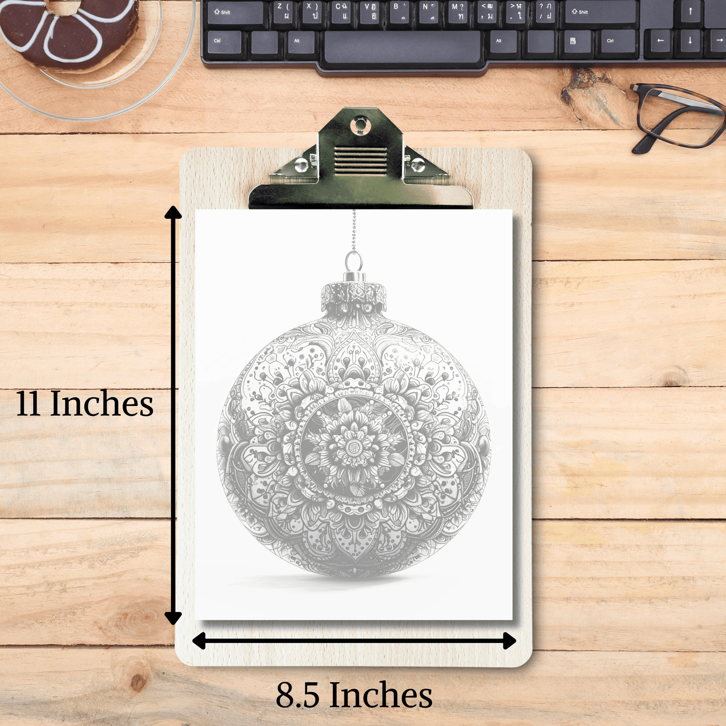 Christmas Ornaments Coloring Book, 20 Christmas Ball Grayscale Coloring Pages