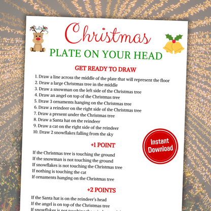 Christmas Plate On Your Head Game | Hilarious Christmas Drawing Game