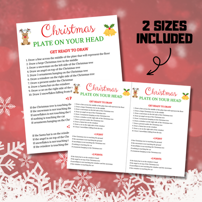 Christmas Plate On Your Head Game | Hilarious Christmas Drawing Game