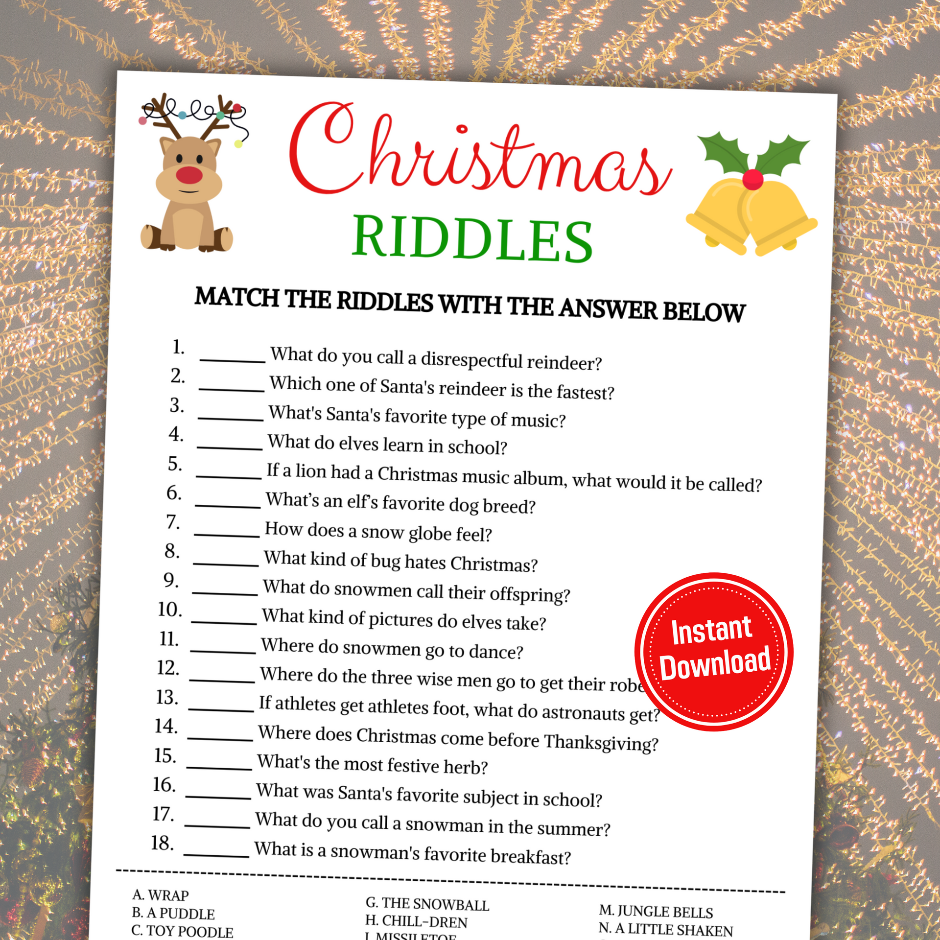 christmas riddles game | christmas riddle me this game