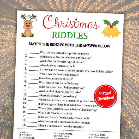 Christmas Riddles Game | Christmas Riddle Me This Game