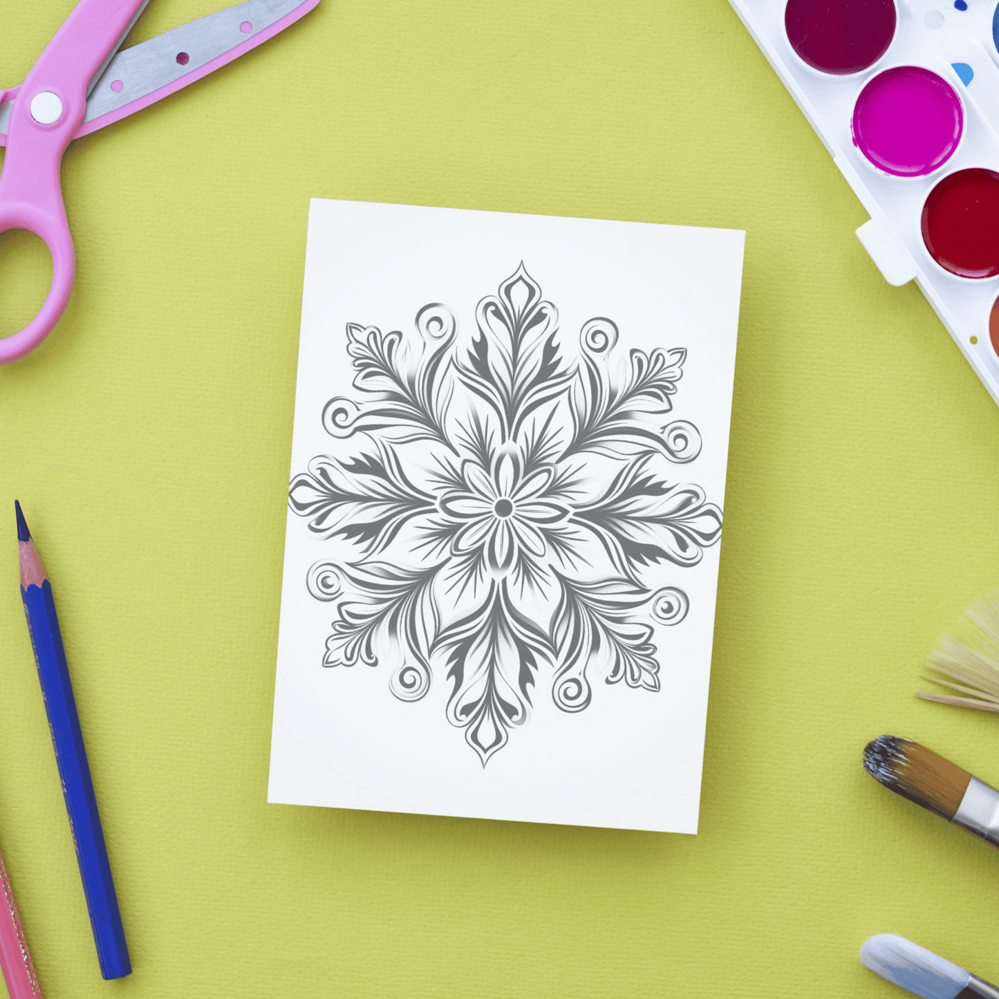 Christmas Snowflakes Coloring Book, 20 Christmas Snowflakes Grayscale Coloring Pages for All Ages