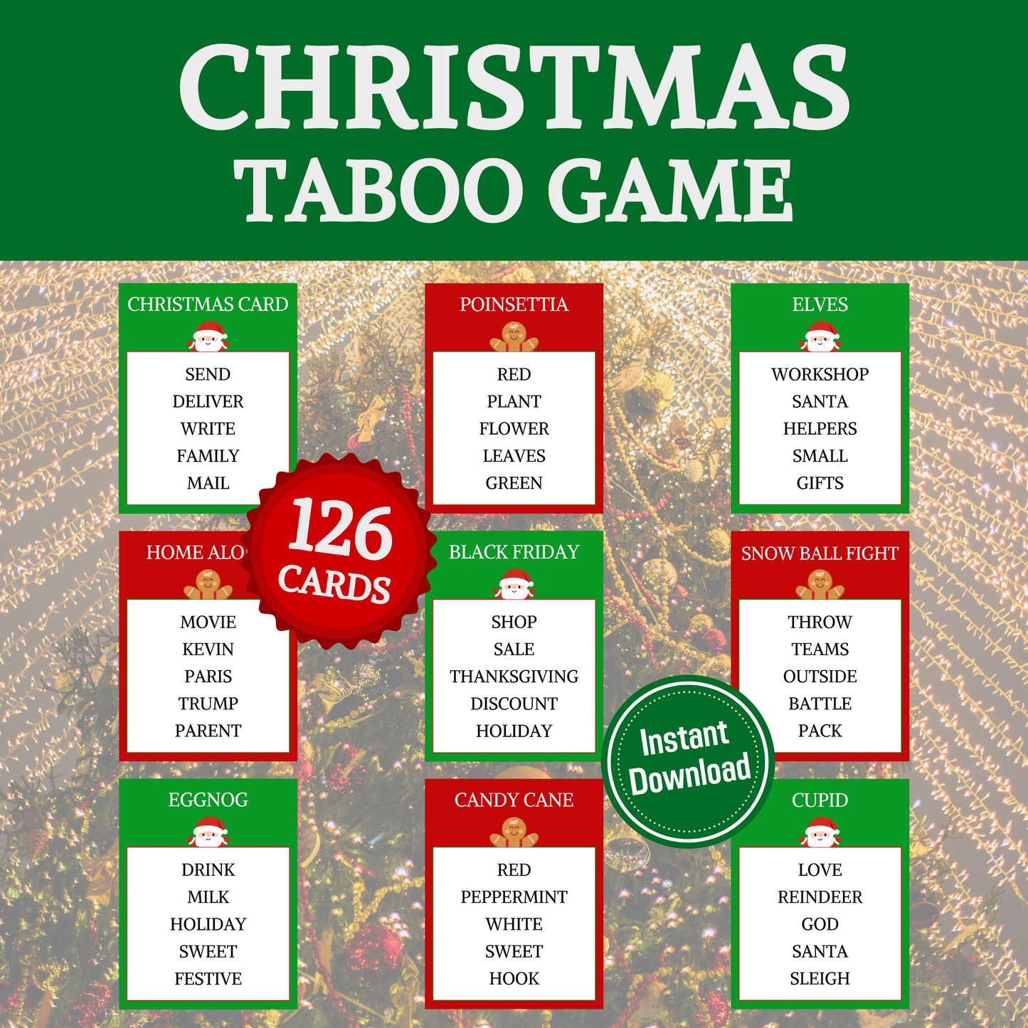 Christmas Taboo Game | Forbidden Words Family Christmas Game