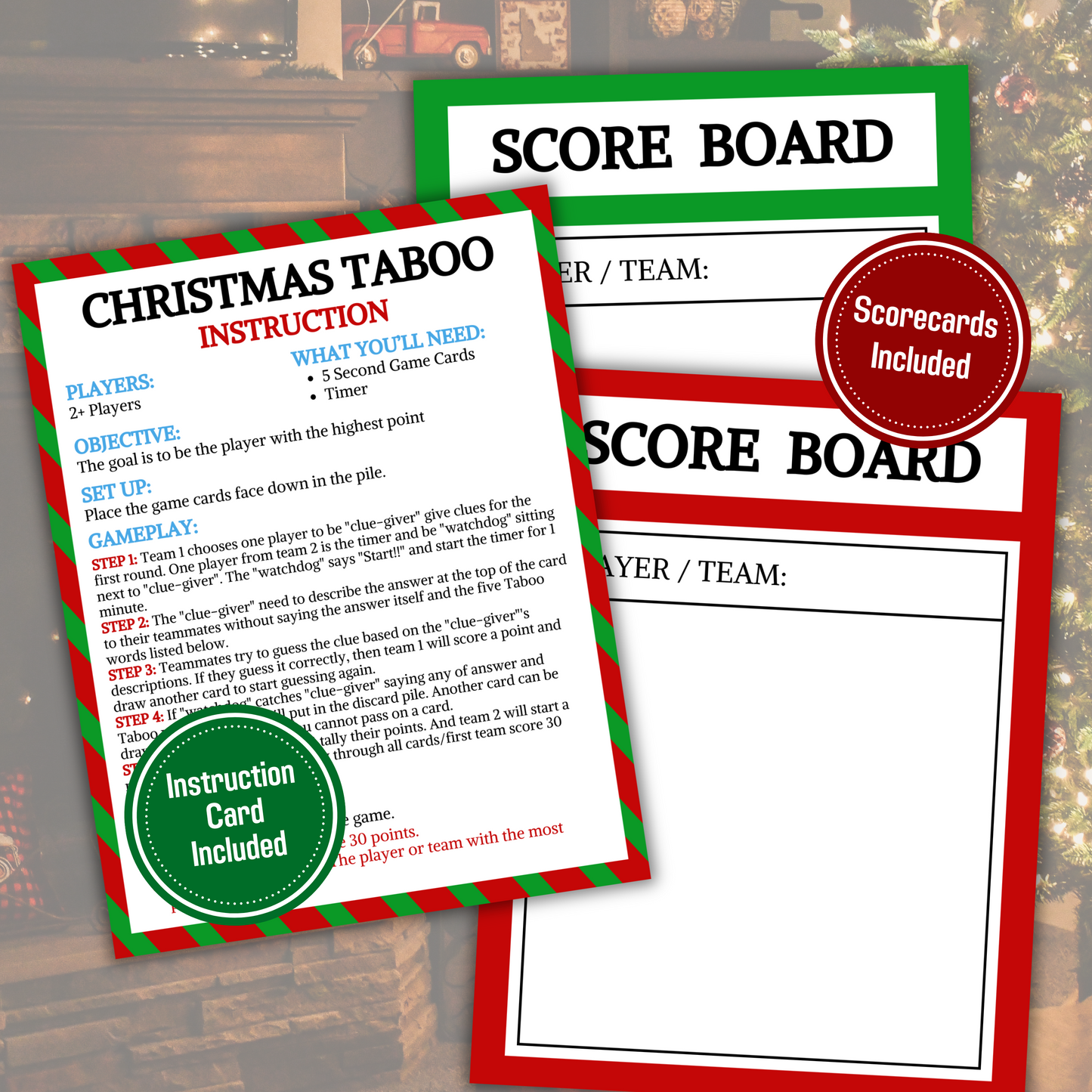 Christmas Taboo Game | Forbidden Words Family Christmas Game