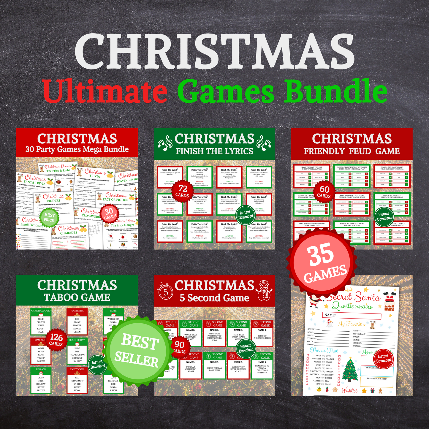 Ultimate Christmas Games Bundle | Printable Christmas Party Games