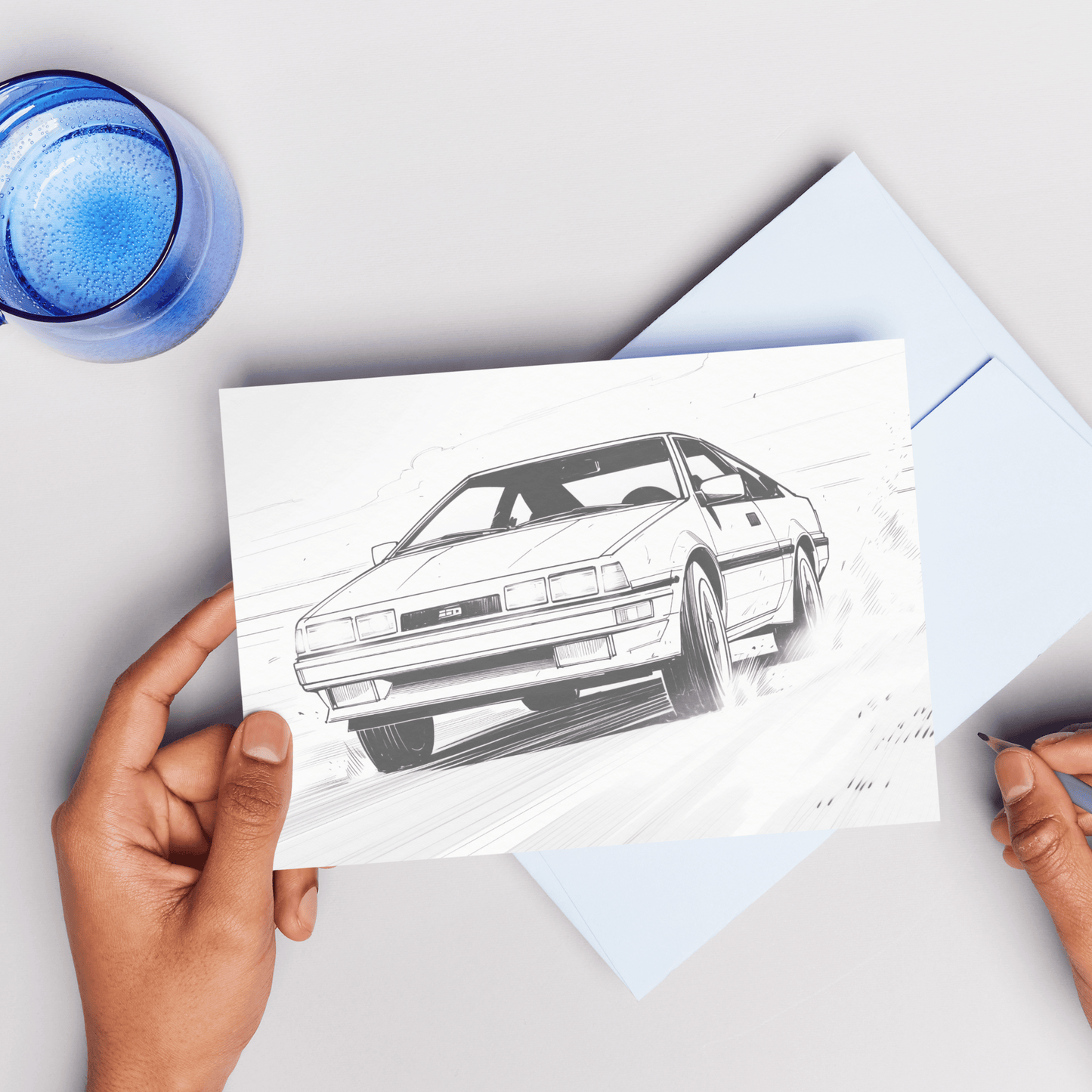 20 Pages Classic Car Coloring Book, Unique Automotive Art