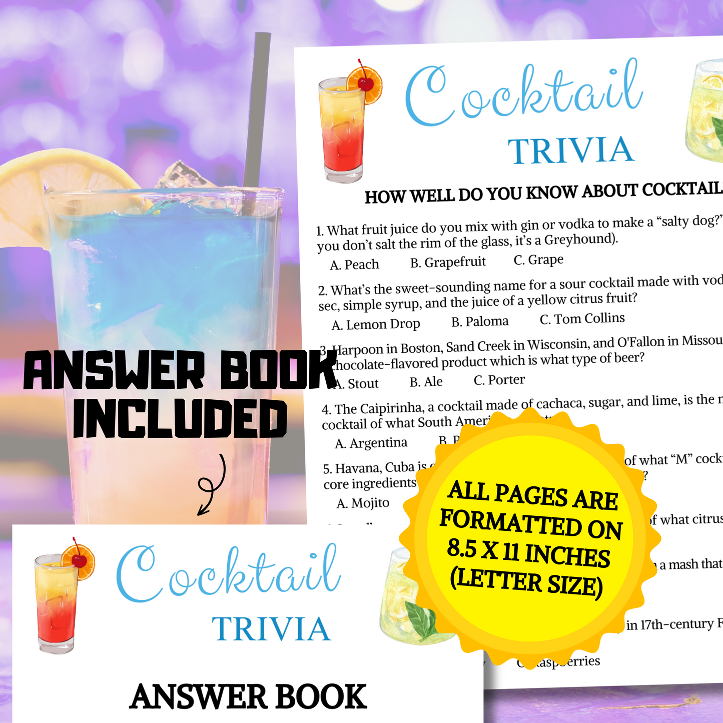 Cocktail Trivia Game | Cocktail Knowledge Quiz Game