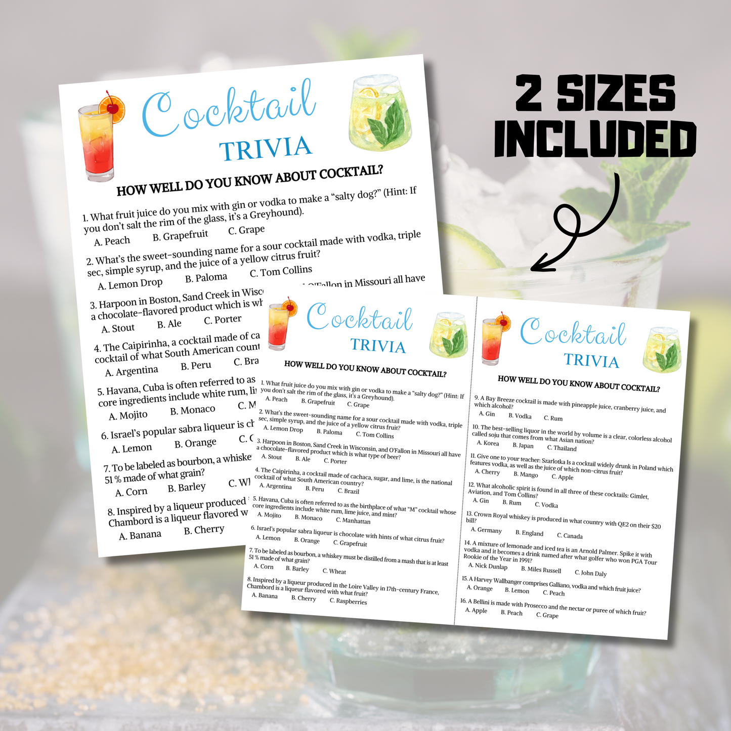 Cocktail Trivia Game | Cocktail Knowledge Quiz Game