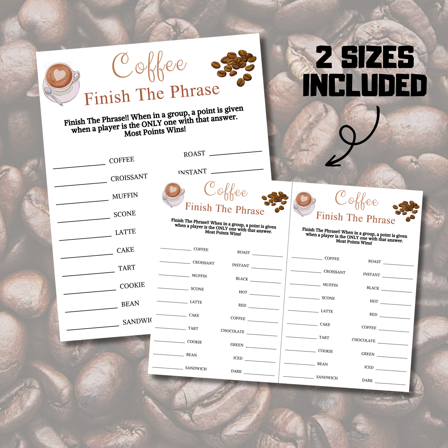 Coffee Finish The Phrase Game | Coffee Night Think Fast Game