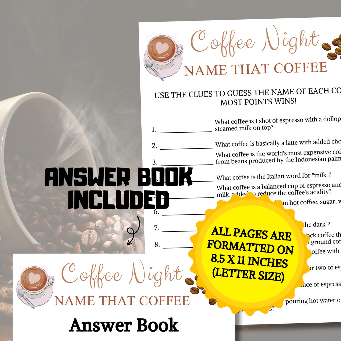 Coffee Night Name That Coffee Game | Guess The Coffee Name