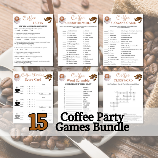 Coffee Party Game Bundle | 15 Coffee Party Games BEST Price Bundle